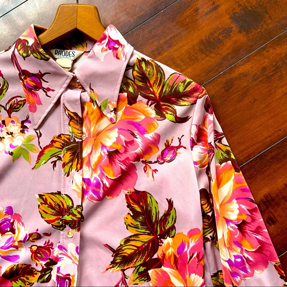 70s soft poly blouse